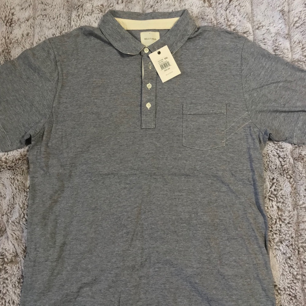 NWT - Billy Reid Pensacola Polo - XXL - Nvy/Wht